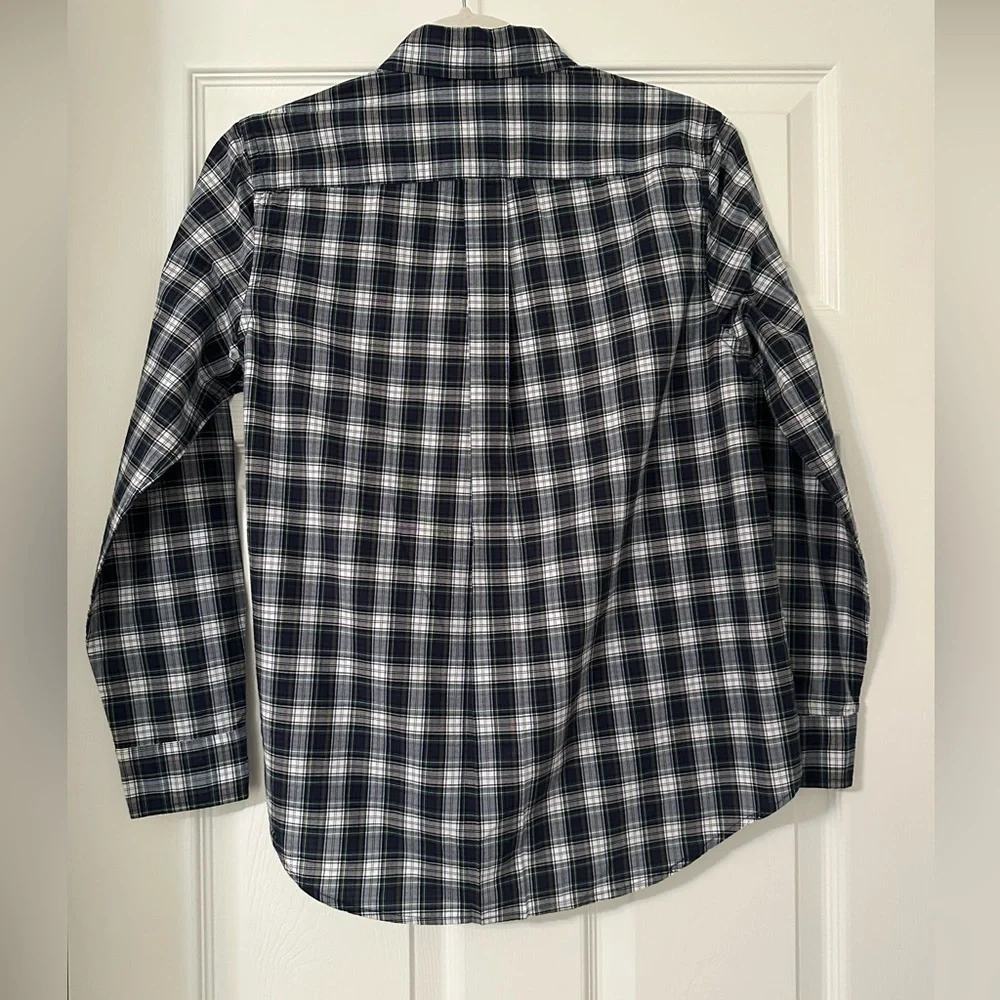 Ralph Lauren Men's Blue and Green Checkered Shirt